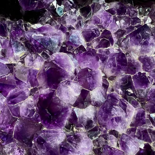 Amethyst crystals in a geode